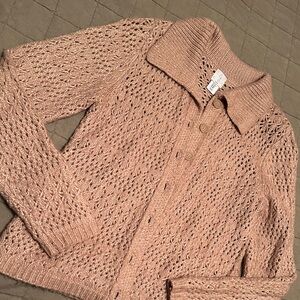 Joie Tan Button-Up Cardigan